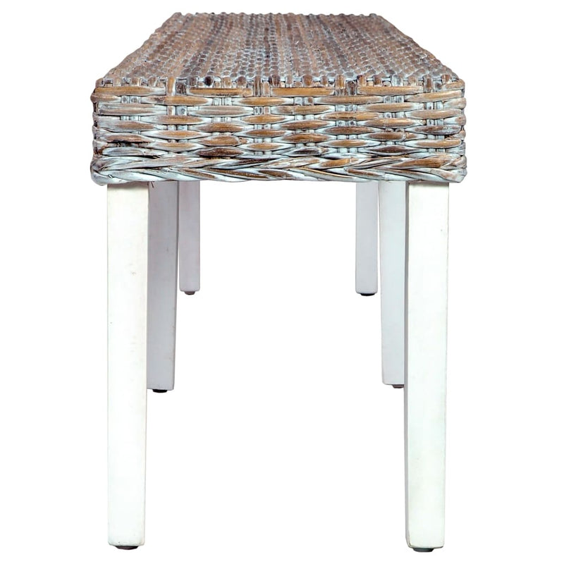 vidaXL fehér természetes kubu rattan és tömör mangófa pad 160 cm