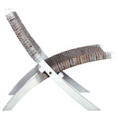 vidaXL fehér természetes kubu rattan és tömör mahagóni pihenőszék