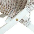 vidaXL fehér természetes kubu rattan és tömör mahagóni pihenőszék