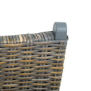 vidaXL szürke természetes kubu rattan és tömör mahagóni pihenőszék