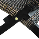 vidaXL fekete természetes kubu rattan és tömör mahagóni pihenőszék