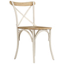 vidaXL 4 db fehér tömör mangófa kereszt háttámlás szék