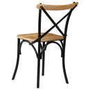 vidaXL 4 db fekete tömör mangófa kereszt háttámlás szék
