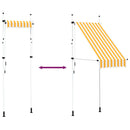 vidaXL narancssárga-fehér csíkos kézzel feltekerhető napellenző 100 cm