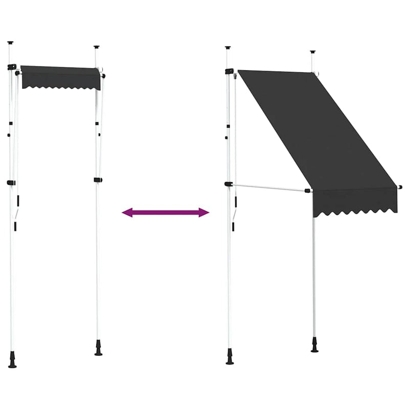 vidaXL kézzel feltekerhető antracitszürke napellenző 100 cm