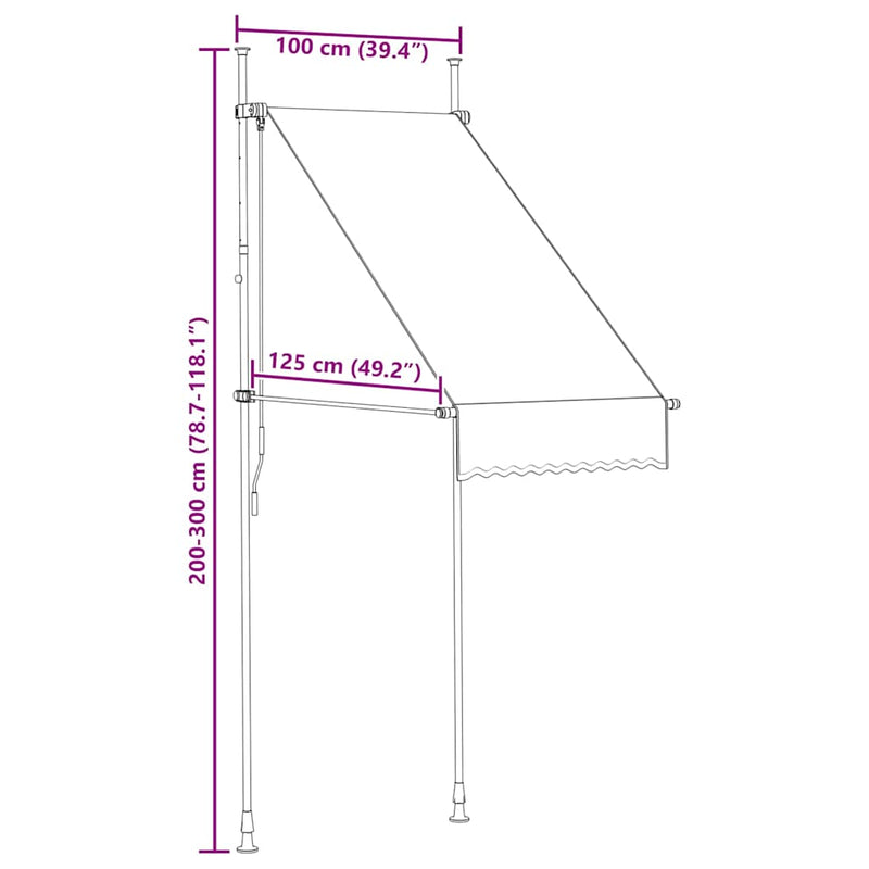 vidaXL kézzel feltekerhető antracitszürke napellenző 100 cm