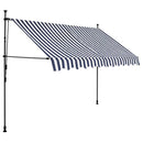 vidaXL kék és fehér kézzel kihúzható LED-es napellenző 250 cm