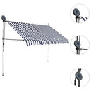 vidaXL kék és fehér kézzel kihúzható LED-es napellenző 250 cm