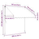 vidaXL fehér-narancssárga kézzel kihúzható LED-es napellenző 200 cm