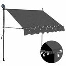 vidaXL antracitszürke kézzel kihúzható LED-es napellenző 150 cm