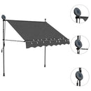 vidaXL antracitszürke kézzel kihúzható LED-es napellenző 150 cm