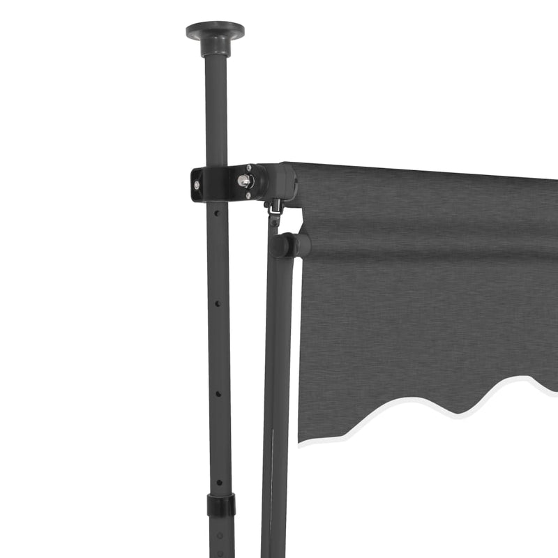 vidaXL antracitszürke kézzel kihúzható LED-es napellenző 200 cm