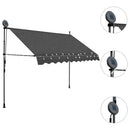 vidaXL antracitszürke kézzel kihúzható LED-es napellenző 250 cm