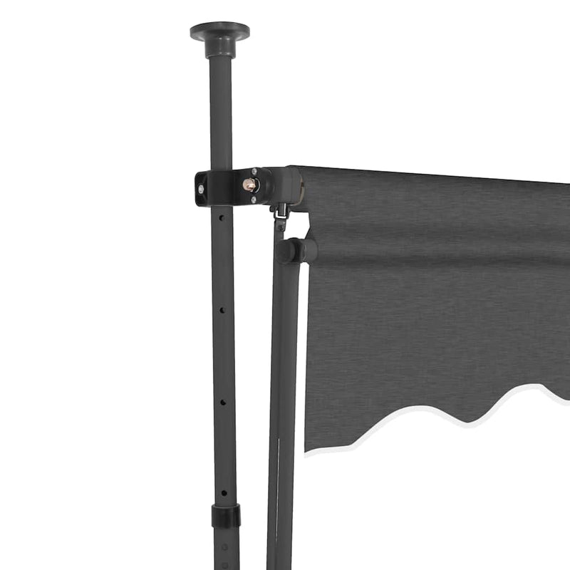 vidaXL antracitszürke kézzel kihúzható LED-es napellenző 250 cm