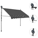 vidaXL antracitszürke kézzel kihúzható LED-es napellenző 300 cm