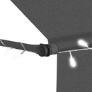 vidaXL antracitszürke kézzel kihúzható LED-es napellenző 300 cm