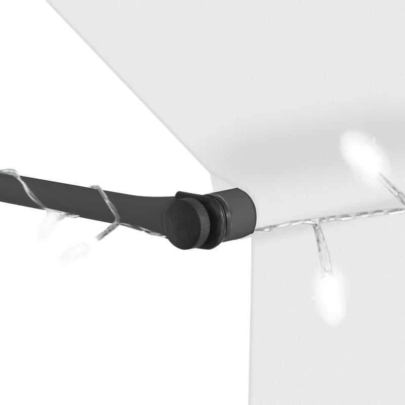 vidaXL krémszínű kézzel kihúzható LED-es napellenző 100 cm