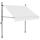 vidaXL krémszínű kézzel kihúzható LED-es napellenző 150 cm
