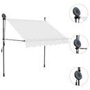 vidaXL krémszínű kézzel kihúzható LED-es napellenző 150 cm