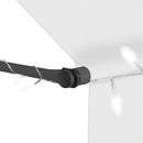 vidaXL krémszínű kézzel kihúzható LED-es napellenző 150 cm