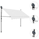 vidaXL krémszínű kézzel kihúzható LED-es napellenző 250 cm