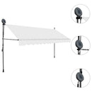 vidaXL krémszínű kézzel kihúzható LED-es napellenző 350 cm