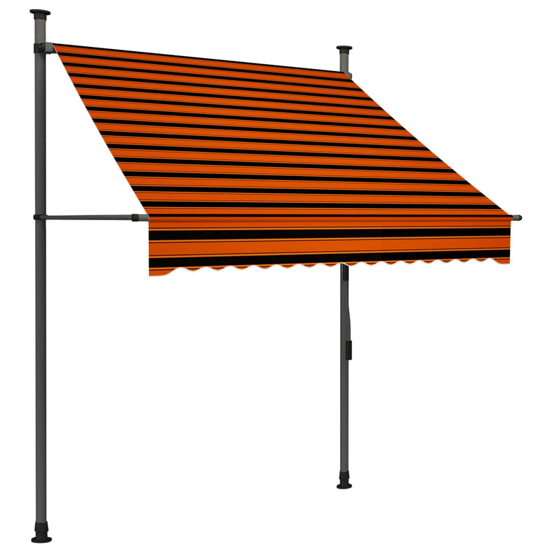 vidaXL narancssárga-barna kézzel feltekerhető LED-es napellenző 150 cm