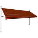 vidaXL narancssárga-barna kézzel feltekerhető LED-es napellenző 400 cm