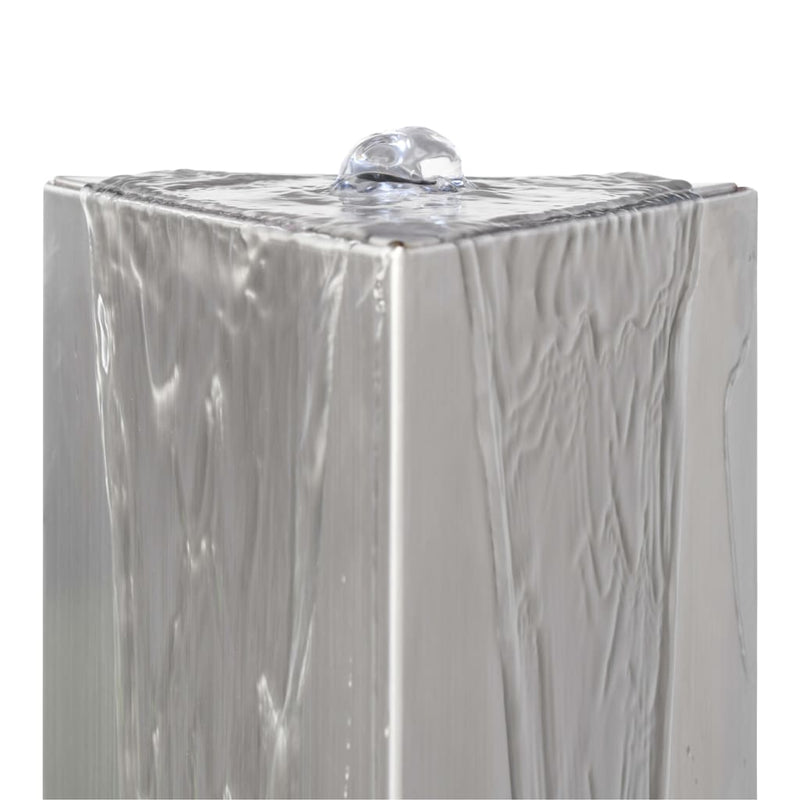 vidaXL ezüstszínű rozsdamentes acél kerti szökőkút 37,7x32,6x110 cm