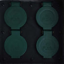 vidaXL szürke poligyanta vízálló kerti 4 foglalatos aljzat