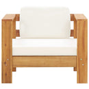 vidaXL krémszínű tömör akácfa kerti szék párnával