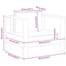 vidaXL krémszínű tömör akácfa kerti szék párnával