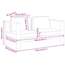 vidaXL szürke tömör akácfa kerti kanapépad párnákkal 140 cm