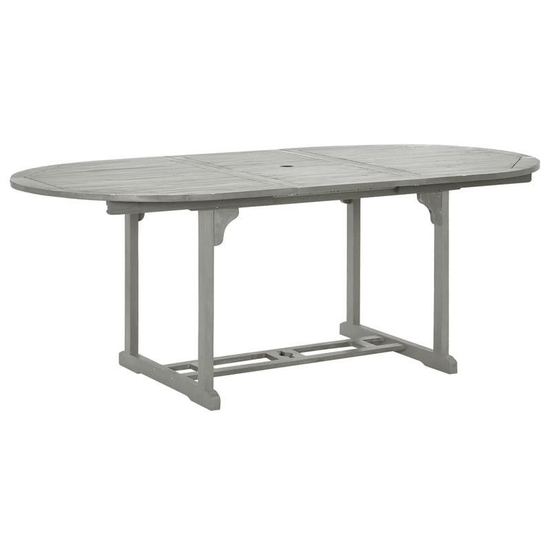 vidaXL szürke tömör akácfa kerti asztal 200 x 100 x 75 cm