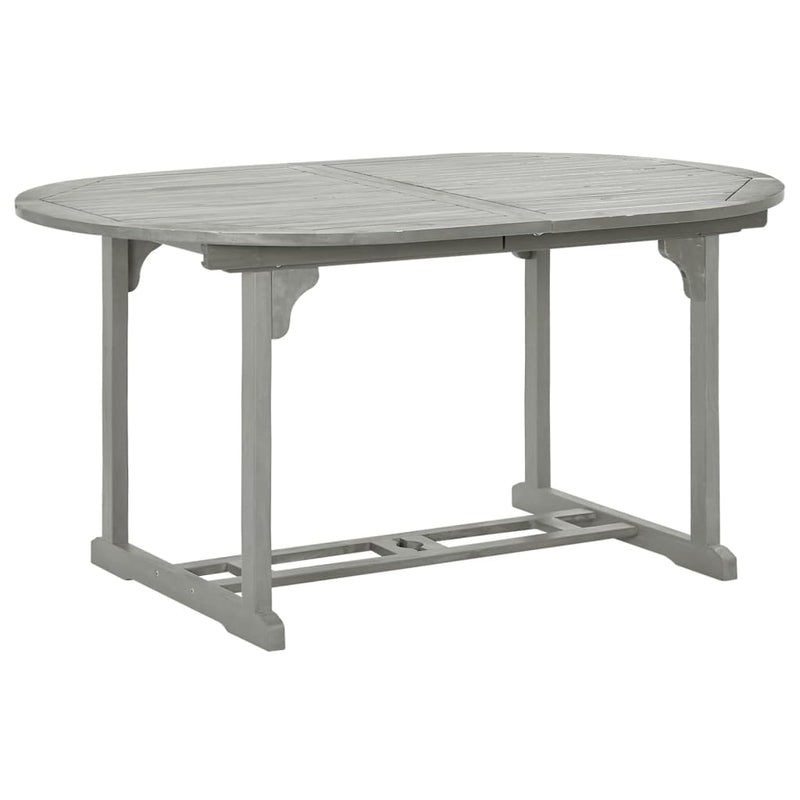 vidaXL szürke tömör akácfa kerti asztal 200 x 100 x 75 cm