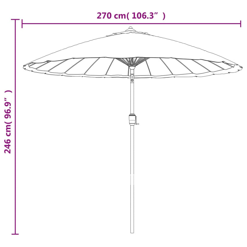 vidaXL terrakotta kültéri napernyő alumíniumrúddal 270 cm