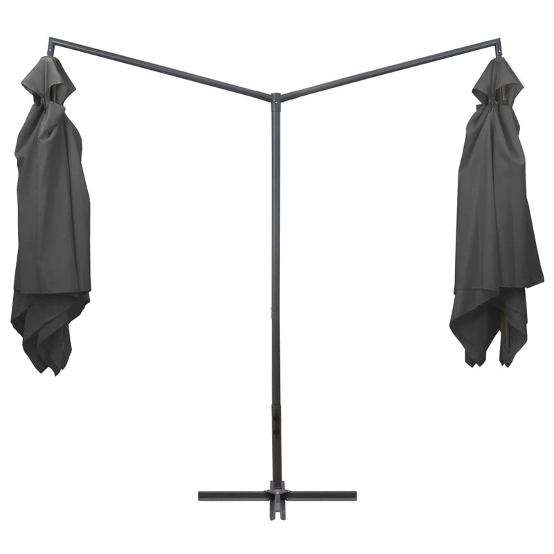 vidaXL antracitszürke dupla napernyő acélrúddal 250 x 250 cm