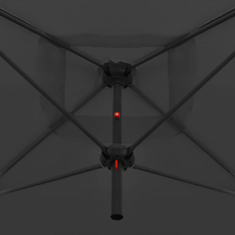 vidaXL antracitszürke dupla napernyő acélrúddal 250 x 250 cm