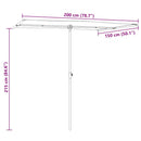 vidaXL terrakotta kerti napernyő alumíniumrúddal 2 x 1,5 m