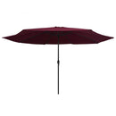 vidaXL bordó kültéri napernyő fémrúddal 390 cm