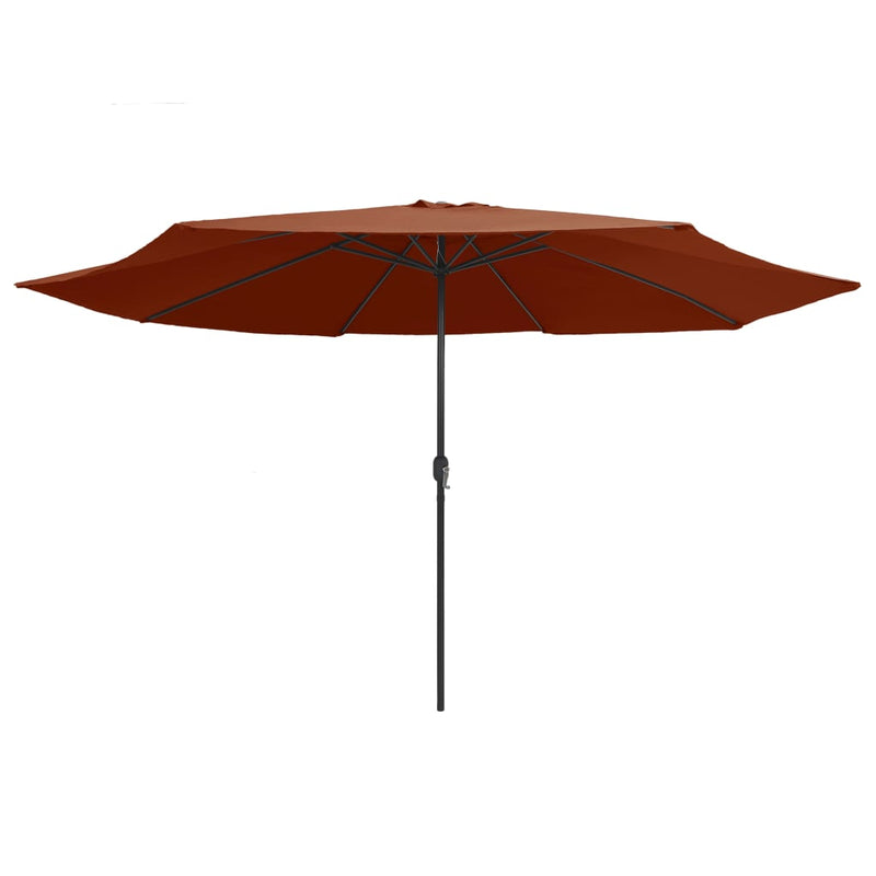 vidaXL terrakotta színű kültéri napernyő fémrúddal 390 cm