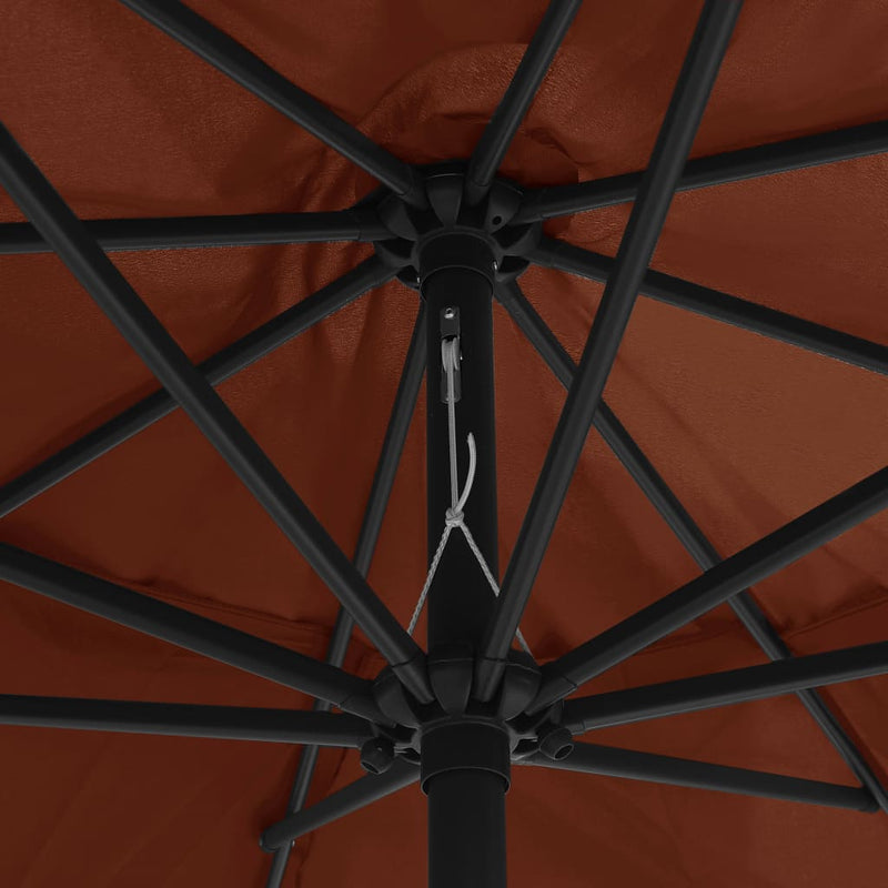 vidaXL terrakotta színű kültéri napernyő fémrúddal 390 cm