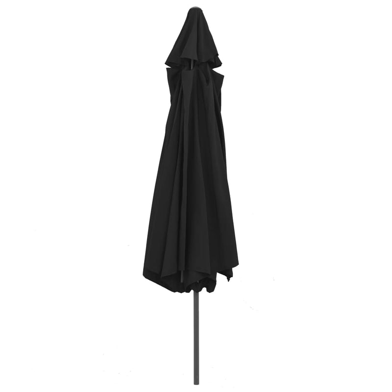 vidaXL fekete kültéri napernyő fémrúddal 390 cm