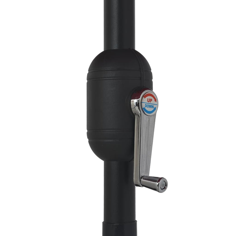 vidaXL fekete kültéri napernyő fémrúddal 390 cm