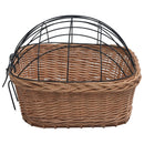 vidaXL természetes fűzfa elülső kerékpárkosár fedéllel 50 x 45 x 35 cm