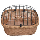 vidaXL természetes fűzfa elülső kerékpárkosár fedéllel 50 x 45 x 35 cm