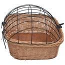 vidaXL természetes fűzfa elülső kerékpárkosár fedéllel 50 x 45 x 35 cm