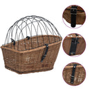 vidaXL természetes fűzfa hátsó kerékpárkosár fedéllel 55 x 31 x 36 cm