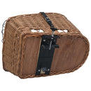 vidaXL természetes fűzfa hátsó kerékpárkosár fedéllel 55 x 31 x 36 cm