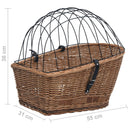 vidaXL természetes fűzfa hátsó kerékpárkosár fedéllel 55 x 31 x 36 cm